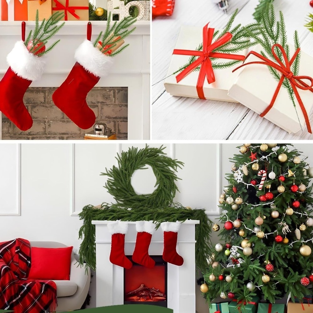 Christmas Wreath Fake - 10 adet noel yapay Norfolk çam