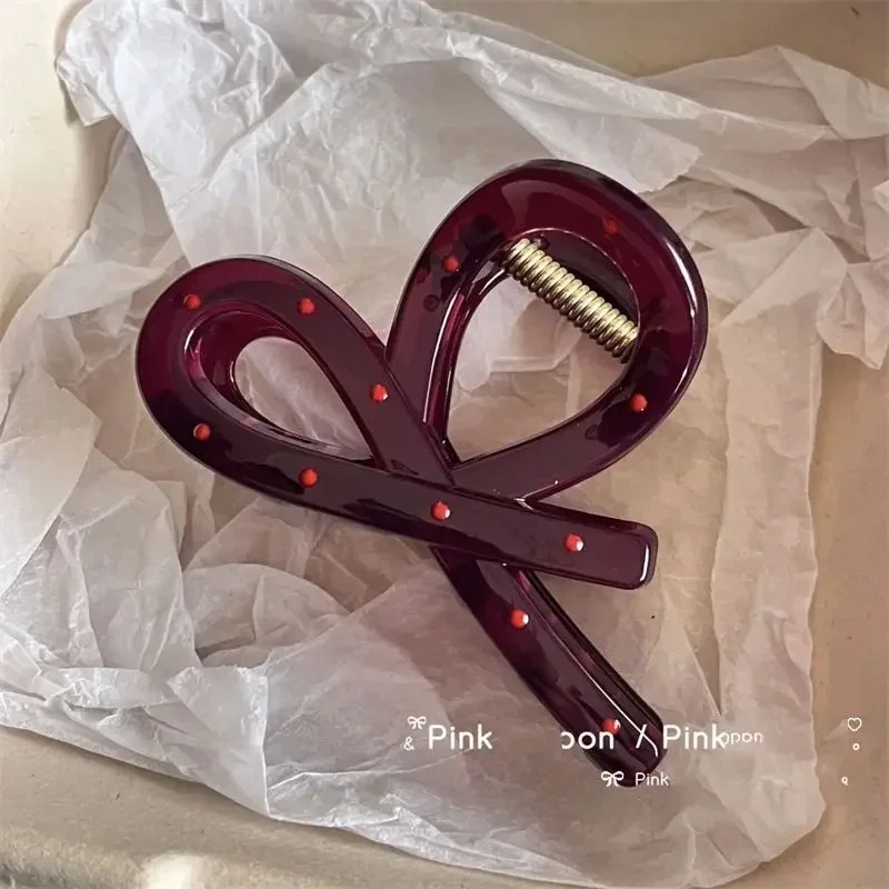Ribbon Bow Gift - 2 Adet Kadınlar İçin Vintage Kırmızı