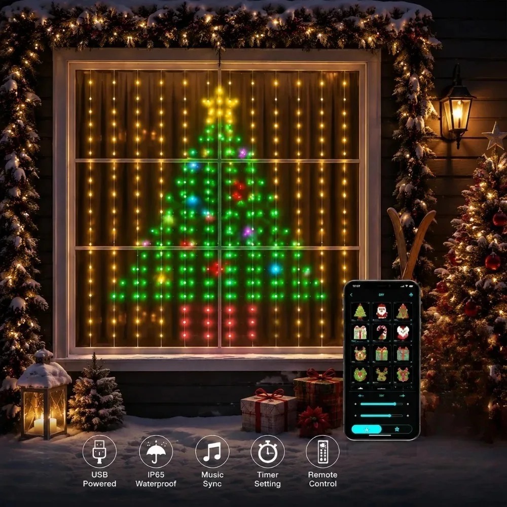 Led Fairy String Lights - LED Piksel Perde Işıkları Bluetooth APP