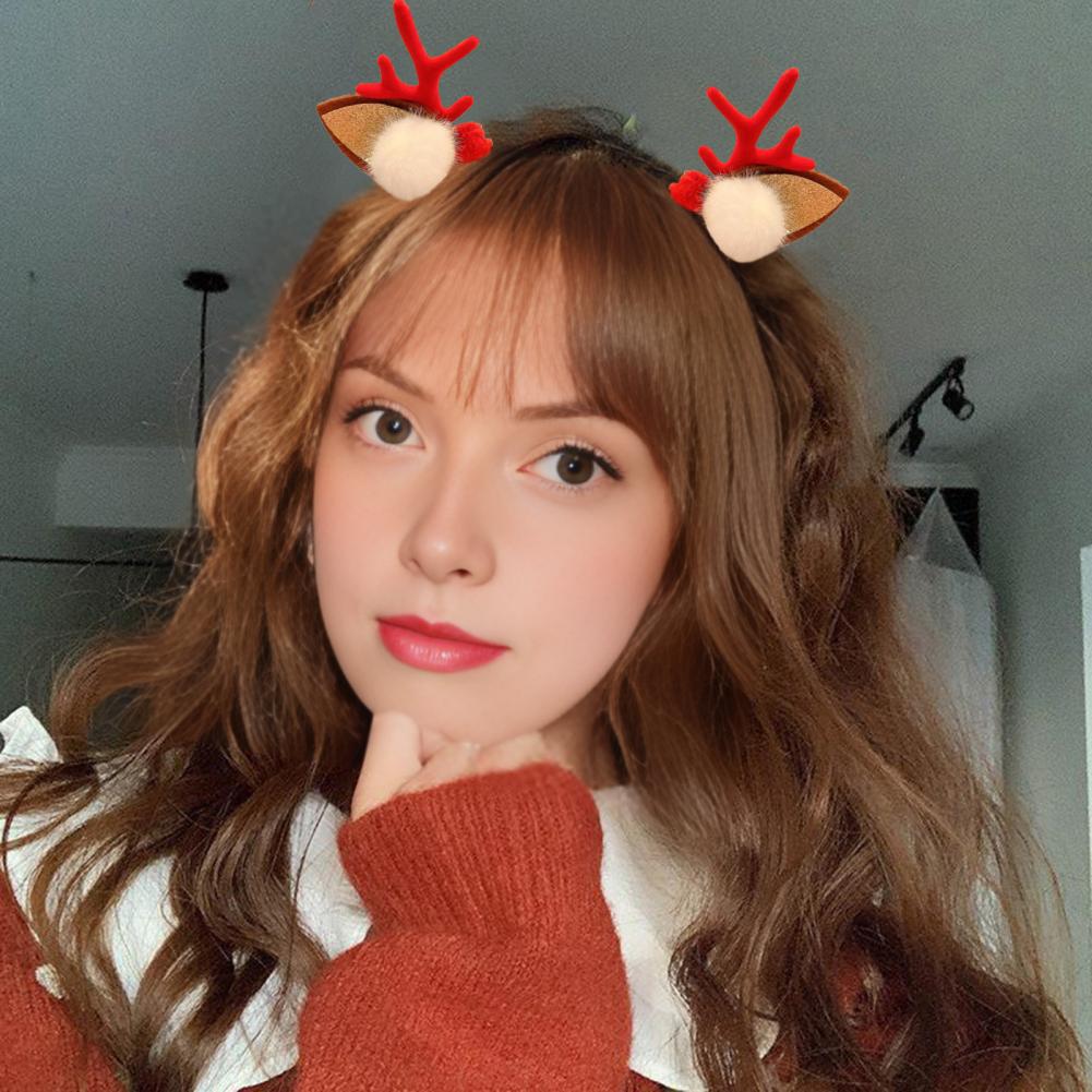 Reindeer Antlers Headband - Ren geyiği boynuzu tokası, ponponlu ren