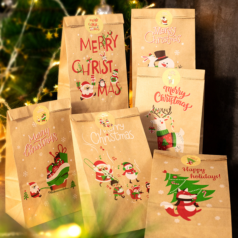 Advent Calendar Gift - Noel hediyesi torba Kraft kağıt torba