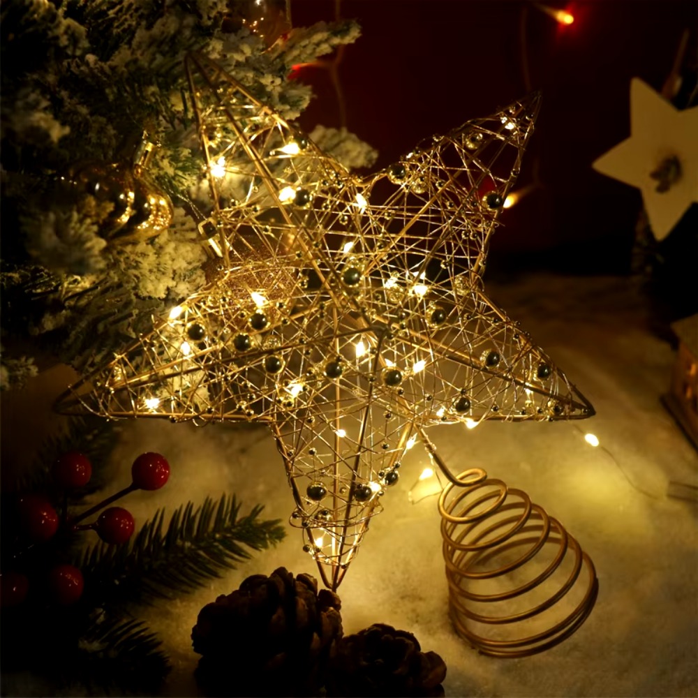 Altın/Gümüş LED'li Noel Ağacı  - Star Tree Topper incelemesi ve fiyatı